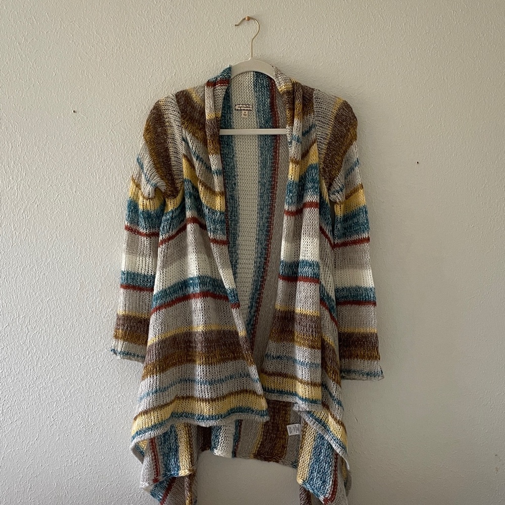 Eye Shadow Open Front Sweater Loose Knit Shark Skinny Sleeve Eyeshadow 2010’s